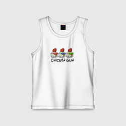 Майка детская хлопок Chicken gun - три курочки, цвет: белый