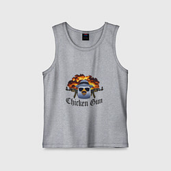 Майка детская хлопок Chicken gun game, цвет: меланж