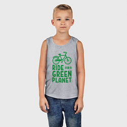 Майка детская хлопок Ride for a green planet, цвет: меланж — фото 2