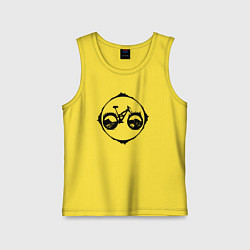 Майка детская хлопок Горный велоспорт, цвет: желтый