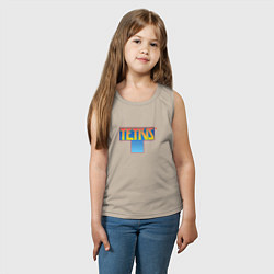 Майка детская хлопок Логотип Тетрис, цвет: миндальный — фото 2