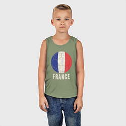 Майка детская хлопок Футбол Франции, цвет: авокадо — фото 2