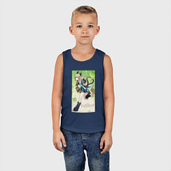 Майка детская хлопок Кирара Геншин импакт, цвет: тёмно-синий — фото 2