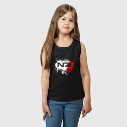 Майка детская хлопок Mass Effect N7 - shooter - logo, цвет: черный — фото 2