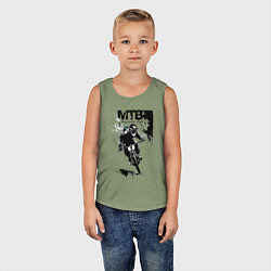 Майка детская хлопок Mountain bike - extreme, цвет: авокадо — фото 2