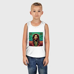 Майка детская хлопок Digital Art Bob Marley in the field, цвет: белый — фото 2