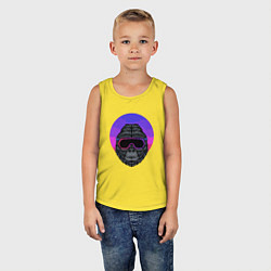 Майка детская хлопок Горилла в очках космос, цвет: желтый — фото 2
