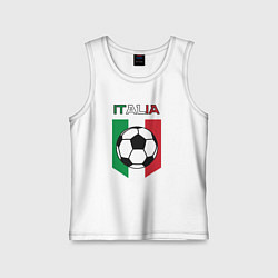 Майка детская хлопок Футбол Италии, цвет: белый