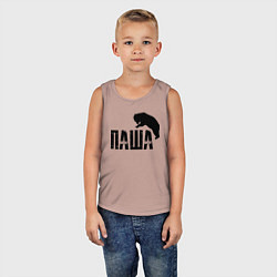 Майка детская хлопок Паша и медведь, цвет: пыльно-розовый — фото 2