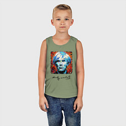 Майка детская хлопок Andy Warhol - celebrity, цвет: авокадо — фото 2