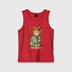 Майка детская хлопок Samurai battle cat, цвет: красный