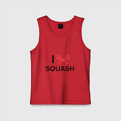 Майка детская хлопок I Love Squash, цвет: красный