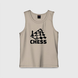 Майка детская хлопок Chess game, цвет: миндальный