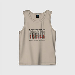 Майка детская хлопок Lights out black, цвет: миндальный