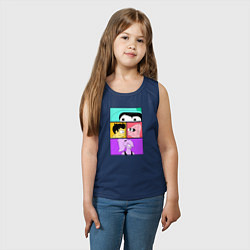 Майка детская хлопок Futurama: Бендер Лила Фрай и профессор, цвет: тёмно-синий — фото 2