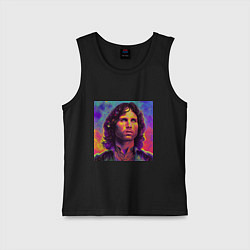 Майка детская хлопок Jim Morrison Strange colors Art, цвет: черный