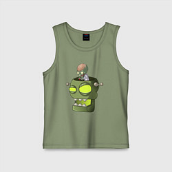 Майка детская хлопок Зомбосс, цвет: авокадо