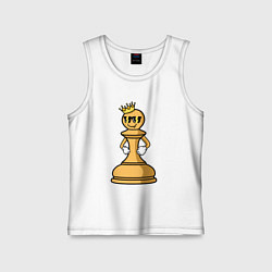 Майка детская хлопок Шахматная пешка InChess, цвет: белый