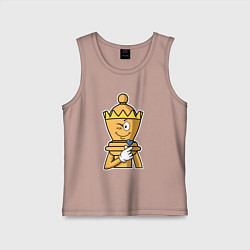 Майка детская хлопок Шахматный ферзь InChess, цвет: пыльно-розовый
