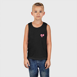 Майка детская хлопок Сердечко BlackPink - мини, цвет: черный — фото 2