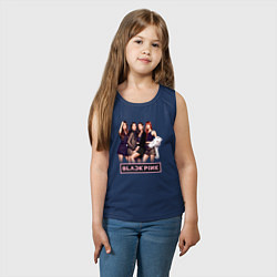 Майка детская хлопок Rose Blackpink kpop, цвет: тёмно-синий — фото 2