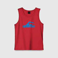Майка детская хлопок Swimming sport, цвет: красный