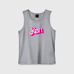 Майка детская хлопок Логотип розовый Кен, цвет: меланж