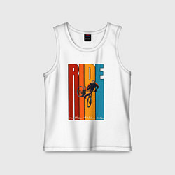 Майка детская хлопок MTB - ride, цвет: белый