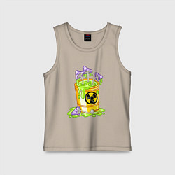 Майка детская хлопок Токсичные грибы, цвет: миндальный