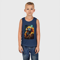 Майка детская хлопок Игрунковые обезьянки, цвет: тёмно-синий — фото 2