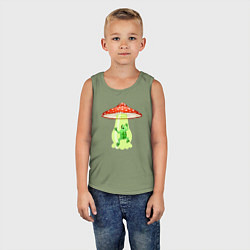 Майка детская хлопок Лягушка НЛО, цвет: авокадо — фото 2