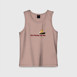 Майка детская хлопок Это смешно, цвет: пыльно-розовый