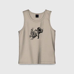 Майка детская хлопок Коала отдыхает, цвет: миндальный