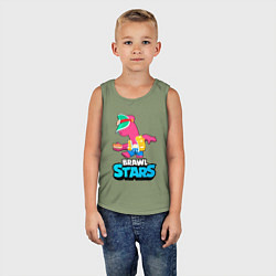 Майка детская хлопок Doug brawl stars, цвет: авокадо — фото 2