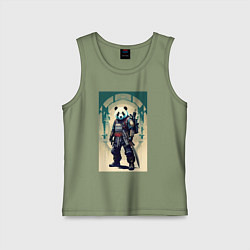 Детская майка Панда - самурай - киберпанк