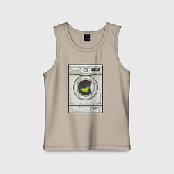 Майка детская хлопок Стиральная машина, цвет: миндальный