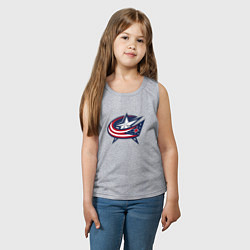 Майка детская хлопок Columbus blue jackets - hockey team - emblem, цвет: меланж — фото 2