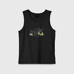 Майка детская хлопок Горы и лес, цвет: черный