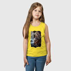 Майка детская хлопок Assassins Creed Mirage Асасин Крид Мираж, цвет: желтый — фото 2