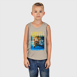 Майка детская хлопок Кот Нирвана, цвет: миндальный — фото 2