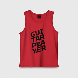 Майка детская хлопок MoMo - Guitar player черный, цвет: красный
