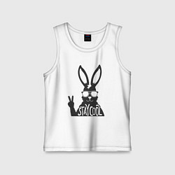 Майка детская хлопок Stay cool rabbit, цвет: белый