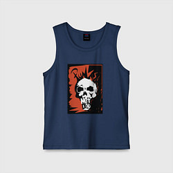 Майка детская хлопок Punks skull, цвет: тёмно-синий