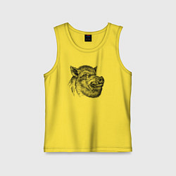 Майка детская хлопок Кабан жирный, цвет: желтый
