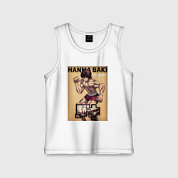 Майка детская хлопок Боец Баки, Ханма Баки, цвет: белый