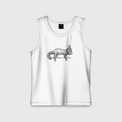 Майка детская хлопок Рыжая панда отдыхает, цвет: белый