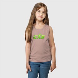Майка детская хлопок CS2 green logo, цвет: пыльно-розовый — фото 2