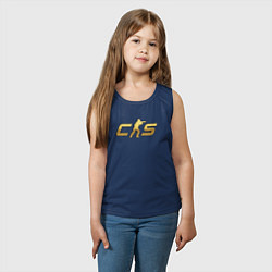 Майка детская хлопок CS 2 gold logo, цвет: тёмно-синий — фото 2