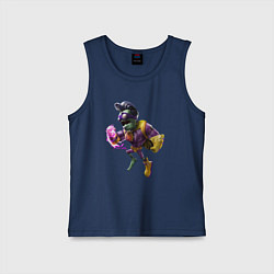 Майка детская хлопок Зомби-супергерой, цвет: тёмно-синий