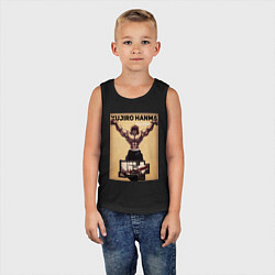 Майка детская хлопок Боец Баки: Ханма Юдзиро, цвет: черный — фото 2